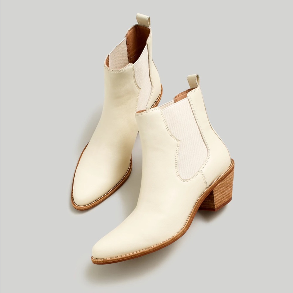 Madewell The Watkin Cream Ankle Boots